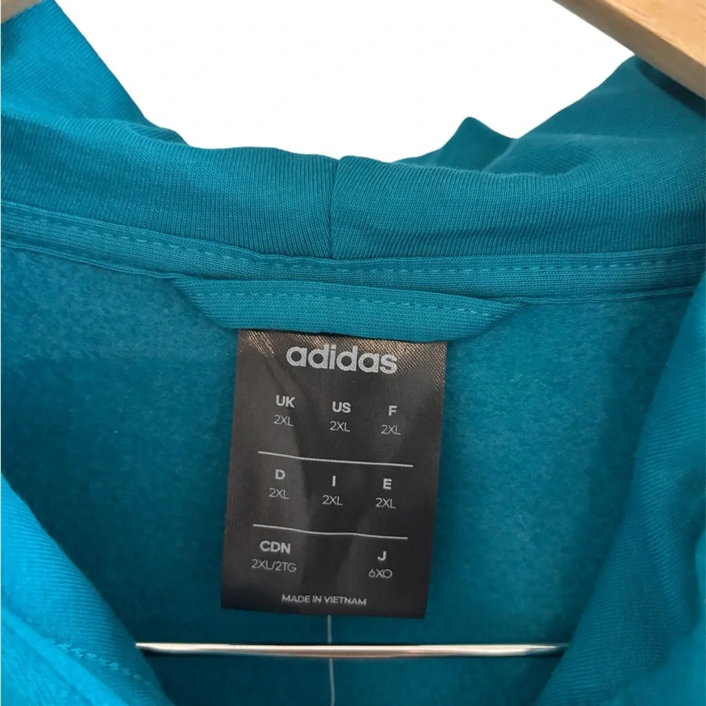 NWT Adidas Adicolor 3 Stripes Teddy Fleece Hoodie Size 2XL - Picture 4 of 7